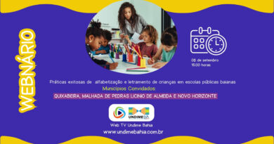 UNDIME Bahia promove Webinário para apresentar práticas exitosas de alfabetização em escolas públicas