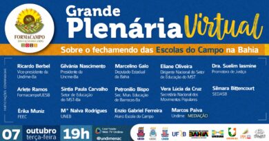 Web TV Undime Bahia transmite nesta terça-feira Plenária Virtual refletindo sobre os fechamento das escolas do campo