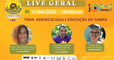 Live 261 da Web TV Undime Bahia debate agroecologia e educação do campo nesta sexta (17)