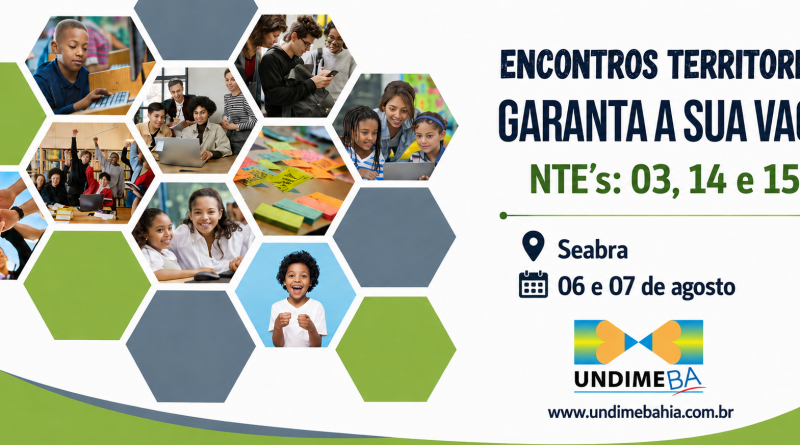 Inscrições estão abertas para Encontro Territorial dos NTE’s 03, 14 e 15 em Seabra