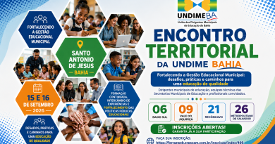 Atenção DME’s, garanta a sua vaga e de sua Equipe Técnica no Encontro Territorial da Undime nos dias 15 e 16 de setembro em Santo Antônio de Jesus