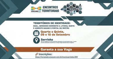 Undime Bahia promove Encontro em Serrinha com representantes dos Territórios de Identidade 04, 17, 18 e 19 nos dias 9 e 10 de setembro